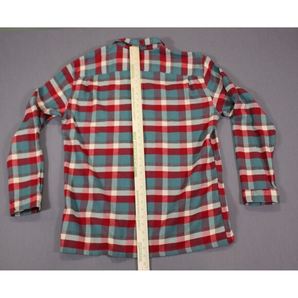 Patagonia Fjord Flannel Red Long Sleeve Button Up Outdoors Pockets Men’s L - Picture 6 of 9